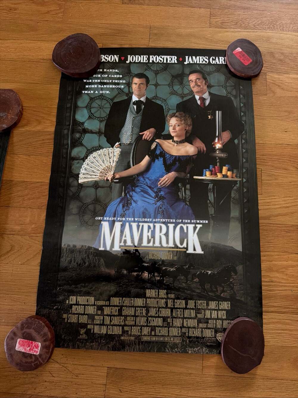 Maverick 1994 - Original Daybill Movie Poster Mel Gibson J. Garner (Shrinkwrap)